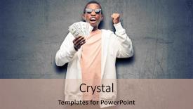  Presentation with power bank - Theme enhanced with victory expressing big success power background and a lemonade colored foreground