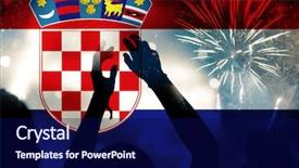  Presentation with croatia - Slide deck having victory for croatia football fans background and a navy blue colored foreground
