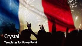  Presentation with victory - Cool new slide set with victory for france - football supporters backdrop and a black colored foreground