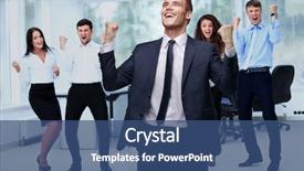  Presentation with victory team - PPT layouts with victory in business jubilant businessman background and a ocean colored foreground