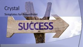  Presentation with victory - PPT theme having victory jesus - success wooden sign background and a light blue colored foreground