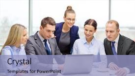  Presentation with team discussion - Cool new PPT theme with cookie sandwich milk - biscuits with vanilla cream fill backdrop and a coral colored foreground