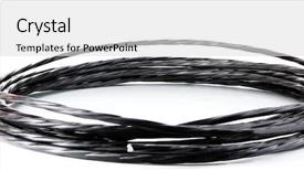  Presentation with electric cable - Slide deck having video abstract electric - black cable isolated on white background and a light gray colored foreground