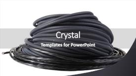  Presentation with cable - Amazing PPT theme having video abstract electric - black cable isolated on white backdrop and a dark gray colored foreground