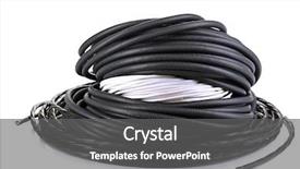  Presentation with cable - Beautiful presentation theme featuring video abstract electric - cable isolated on white backdrop and a  colored foreground