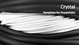  Presentation with cables - Presentation design with video abstract electric - cables close-up background background and a  colored foreground