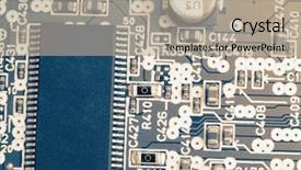  Presentation with microchips on electronic circuit board - Colorful PPT layouts enhanced with video abstract electric - modern electronic board close-up backdrop and a mint green colored foreground