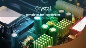  Presentation with motherboard - PPT layouts featuring video abstract electric - modern electronic board motherboard close-up background and a ocean colored foreground