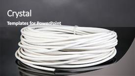  Presentation with cable - Presentation design enhanced with video abstract electric - white cable on grey background background and a  colored foreground