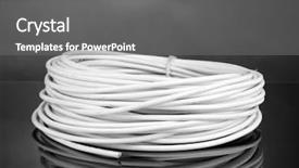  Presentation with grey black white brick - Amazing PPT theme having video abstract electric - white cable on grey background backdrop and a gray colored foreground