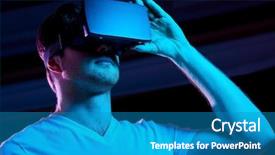  Presentation with virtual technology - Amazing slide set having video background purple - 3d technology virtual reality entertainment backdrop and a teal colored foreground