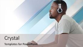  Presentation with composite - PPT theme consisting of video background purple - digital composite of man playing background and a  colored foreground