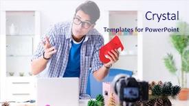  Presentation with paper making - Slides enhanced with video blogger recording making paper background and a  colored foreground