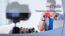  Presentation with paper making - Audience pleasing PPT layouts consisting of video blogger recording making paper backdrop and a  colored foreground