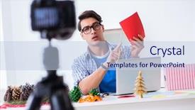  Presentation with paper making - Audience pleasing slide deck consisting of video blogger recording making paper backdrop and a  colored foreground