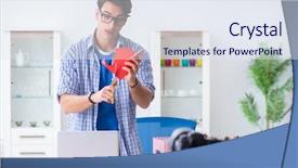  Presentation with paper making - Audience pleasing slide set consisting of video blogger recording making paper backdrop and a  colored foreground