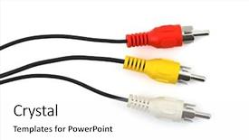  Presentation with wires and cables - Amazing slides having video cables isolated on white backdrop and a white colored foreground