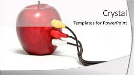  Presentation with audio video - Amazing slide set having video cables on red apple backdrop and a white colored foreground