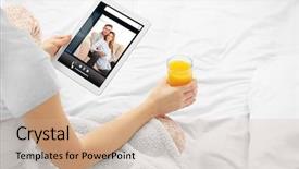  Presentation with video conferencing - PPT layouts with video call and chat concept background and a  colored foreground