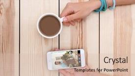  Presentation with modern flowers - Cool new theme with video call and chat concept backdrop and a lemonade colored foreground