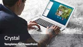  Presentation with modern flowers - Theme consisting of video call and chat concept background and a dark gray colored foreground