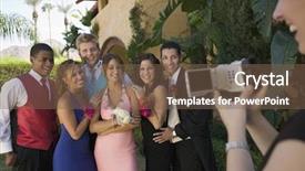  Presentation with teenagers - Presentation theme having video camera outside school background and a violet colored foreground