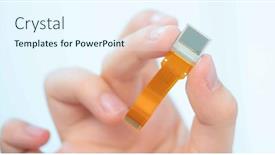  Presentation with ccd camera - Presentation theme featuring video-camera-sensor-nanotechnology-ccd background and a cool aqua colored foreground