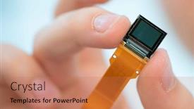  Presentation with ccd camera - Presentation having video-camera-sensor-nanotechnology-ccd background and a coral colored foreground