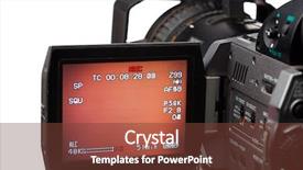  Presentation with white cctv camera on modern - Audience pleasing PPT layouts consisting of video camera with screen isolated backdrop and a tawny brown colored foreground