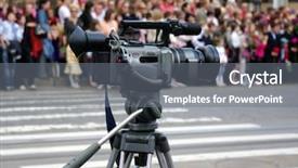  Presentation with video production - PPT layouts featuring video camera background and a gray colored foreground