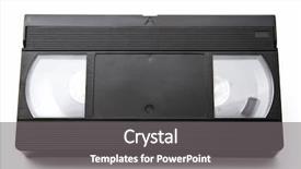  Presentation with video background - Colorful PPT theme enhanced with video cassette closeup on white backdrop and a  colored foreground