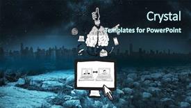  Presentation with video templstes gor cpr - Slide set having video chat and apps doodle background and a  colored foreground