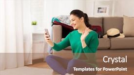  Presentation with tourism - Amazing slide deck having video conference - vacation tourism travel and people backdrop and a tawny brown colored foreground