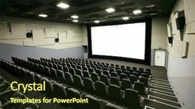  Presentation with cinema - Theme consisting of video curtains - cinema hall in a modern background and a tawny brown colored foreground