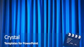  Presentation with movie curtain - Audience pleasing slide deck consisting of video curtains - movie clapper board against curtain backdrop and a teal colored foreground