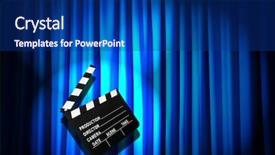  Presentation with movie curtain - Theme having video curtains - movie clapper board against curtain background and a navy blue colored foreground
