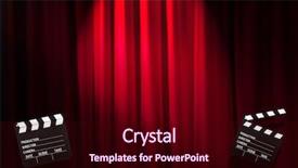  Presentation with movie curtain - Slide set featuring video curtains - movie clapper board against curtain background and a wine colored foreground