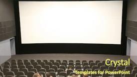  Presentation with cinema - Amazing presentation design having video curtains - people in a modern cinema backdrop and a tawny brown colored foreground