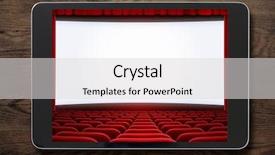  Presentation with movies - Beautiful slides featuring video curtains - tablet pc on wooden table backdrop and a light gray colored foreground