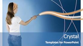  Presentation with video enhanced - Presentation theme with video enhanced - woman with a remote control background and a teal colored foreground