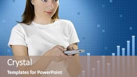  Presentation with control - Colorful slide deck enhanced with video enhanced - woman with a remote control backdrop and a coral colored foreground