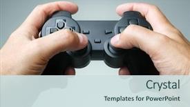 Presentation with video game - Beautiful PPT layouts featuring video game console controller backdrop and a sky blue colored foreground