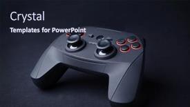  Presentation with video game - Colorful theme enhanced with video game controller on dark background backdrop and a wine colored foreground