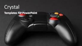  Presentation with video game - Beautiful presentation featuring video game controller on dark background backdrop and a dark gray colored foreground