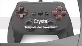  Presentation with video game - Presentation design with video game controller on white background and a dark gray colored foreground