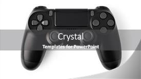  Presentation with video game - PPT theme having video-game-joysticks-isolated background and a dark gray colored foreground