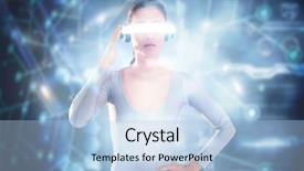  Presentation with video background - PPT theme enhanced with video glasses against black background background and a  colored foreground