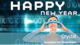  Presentation with blue video - Slides having video glasses against blue technology background and a  colored foreground