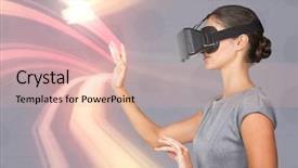  Presentation with virtual - Slide set with video glasses against red vortex background and a lemonade colored foreground