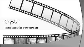  Presentation with video - Beautiful slide set featuring old film old film rolls - filmstrip on the white backgrounds backdrop and a light gray colored foreground